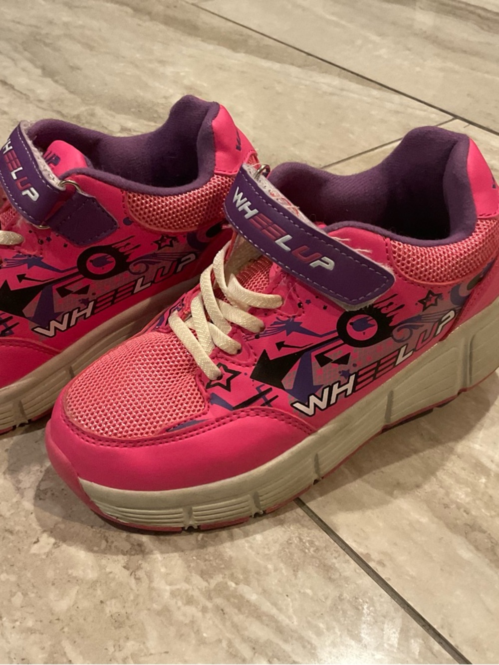 Kids' Pink & Purple Sneakers with Wheels
